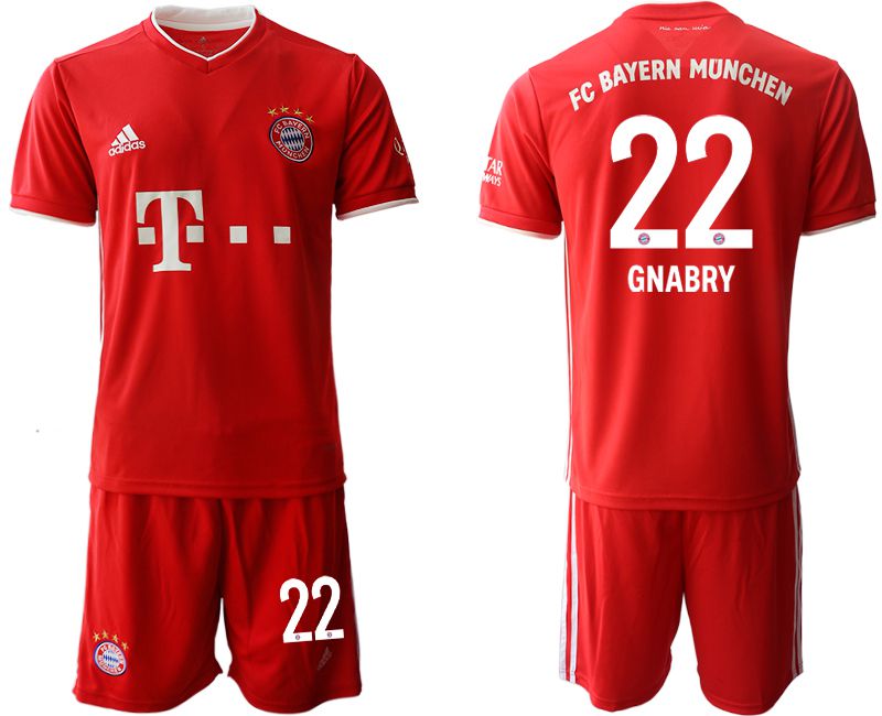 Men 2020-2021 club Bayern Munich home #22 red Soccer Jerseys